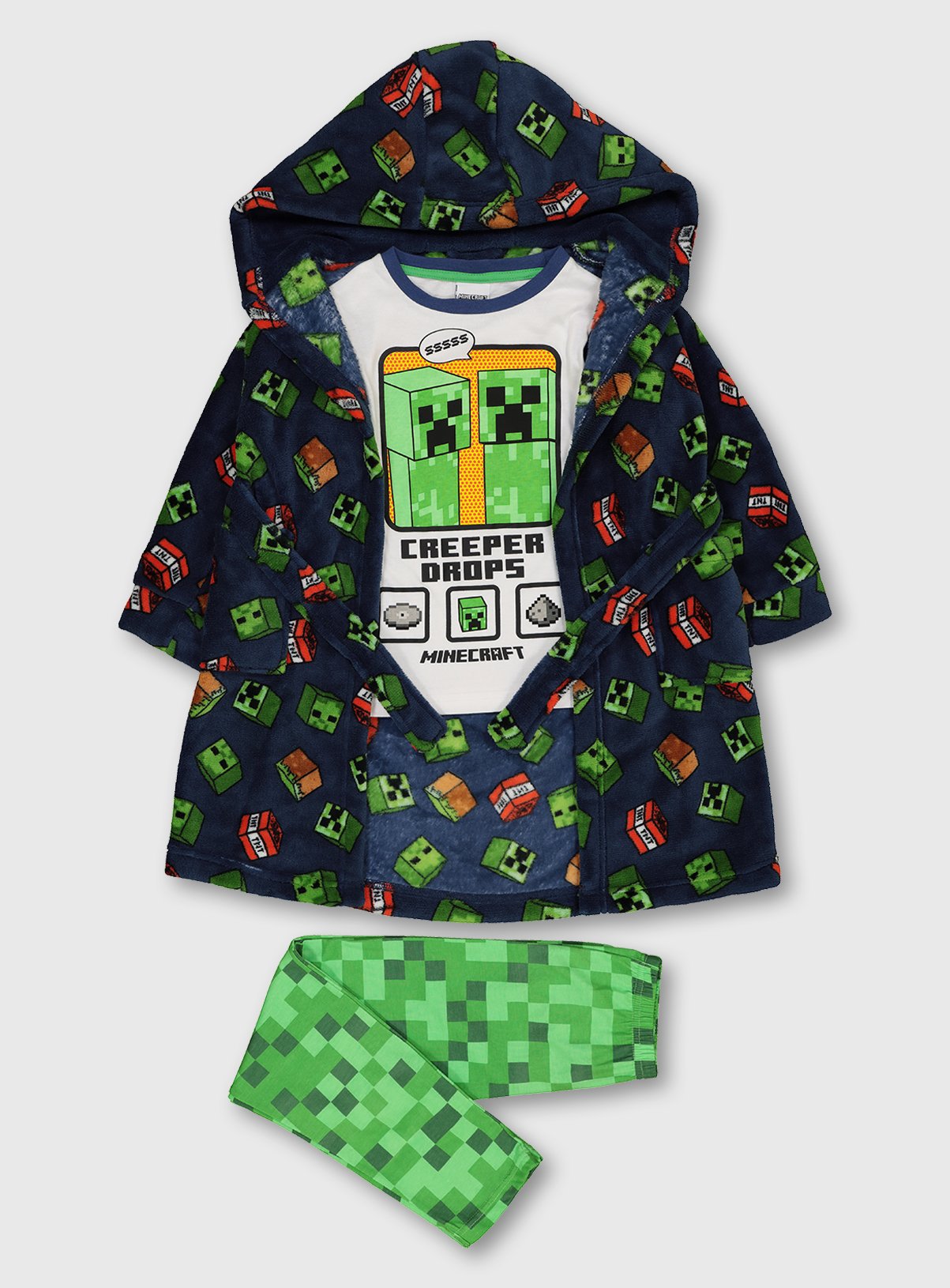 minecraft pyjamas and dressing gown